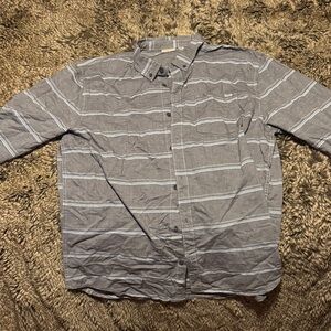 Vans Men's Casual Gray Striped Shirt